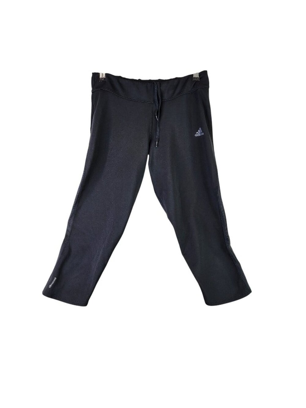 Womens Adidas Climalite Black Cropped Athletic Pants Drawstring Yoga Size M